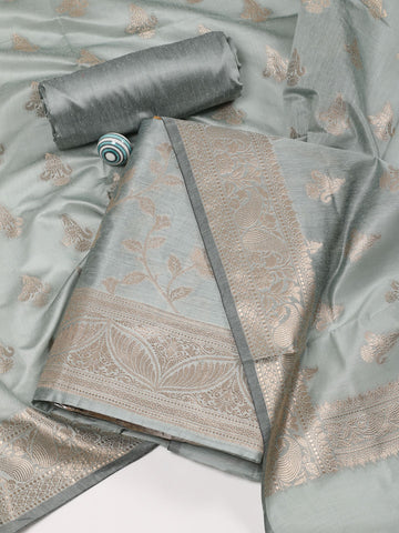 Woven Chanderi Unstitched Suit With Dupatta