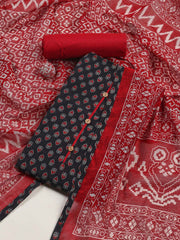 Printed Cotton Blend Unstitched Suit With Dupatta