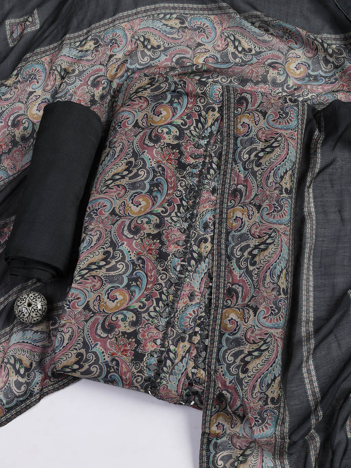 Printed Muslin Unstitched Suit Piece With Dupatta