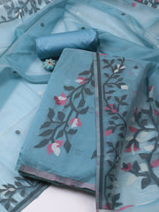 Jamdani Chanderi Unstitched Suit Piece With Dupatta