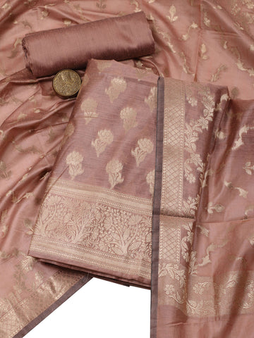 Woven Chanderi Unstitched Suit With Dupatta