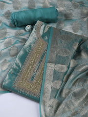 Neck Embroidery Tissue Unstitched Suit With Dupatta