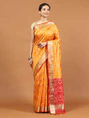 Woven Border Booti Art Silk Saree