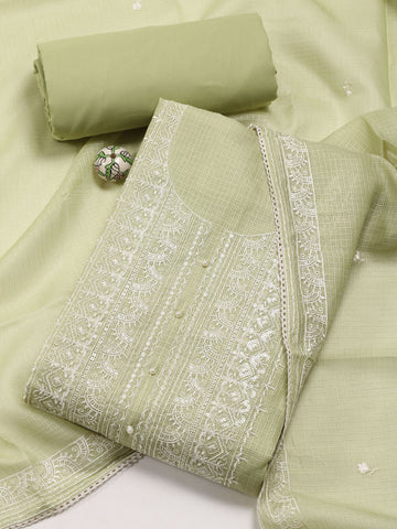 Neck Embroidery Cotton Unstitched Suit Dupatta