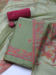 Jamdani Chanderi Unstitched Suit Piece With Dupatta