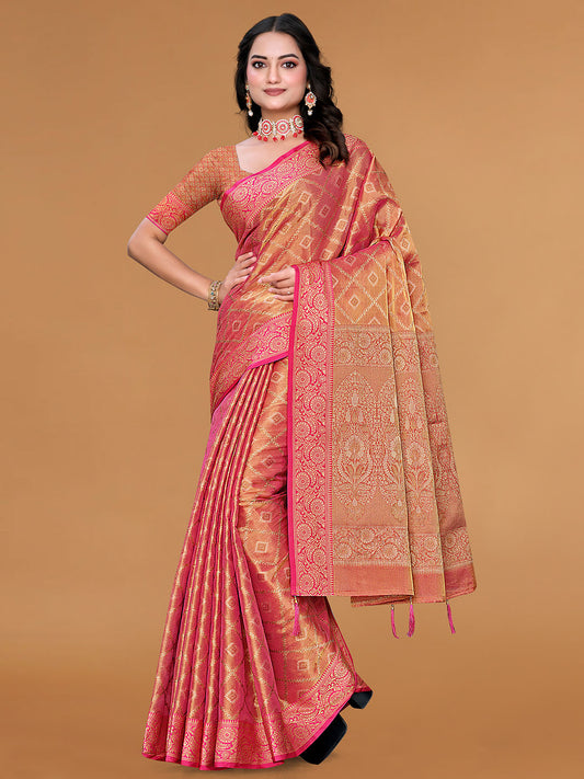 Zari Jaal Cotton Woven Saree