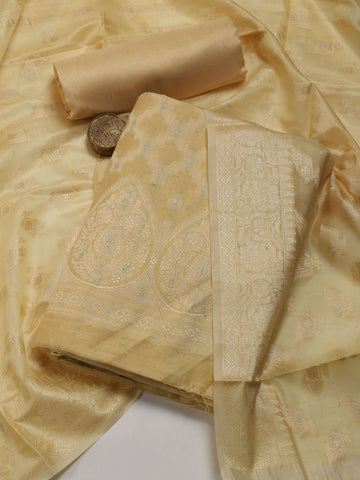 Woven Chanderi Unstitched Suit With Dupatta