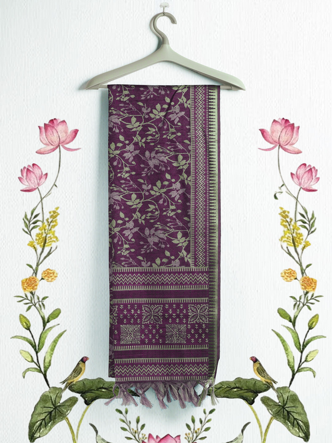 Printed Tussar Saree