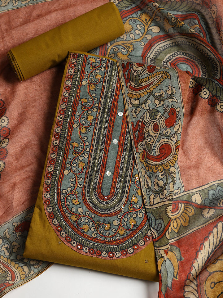 Printed Cotton Printed Unstitched Suit With Dupatta