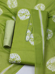 Printed Cotton Blend Unstitched Suit With Dupatta