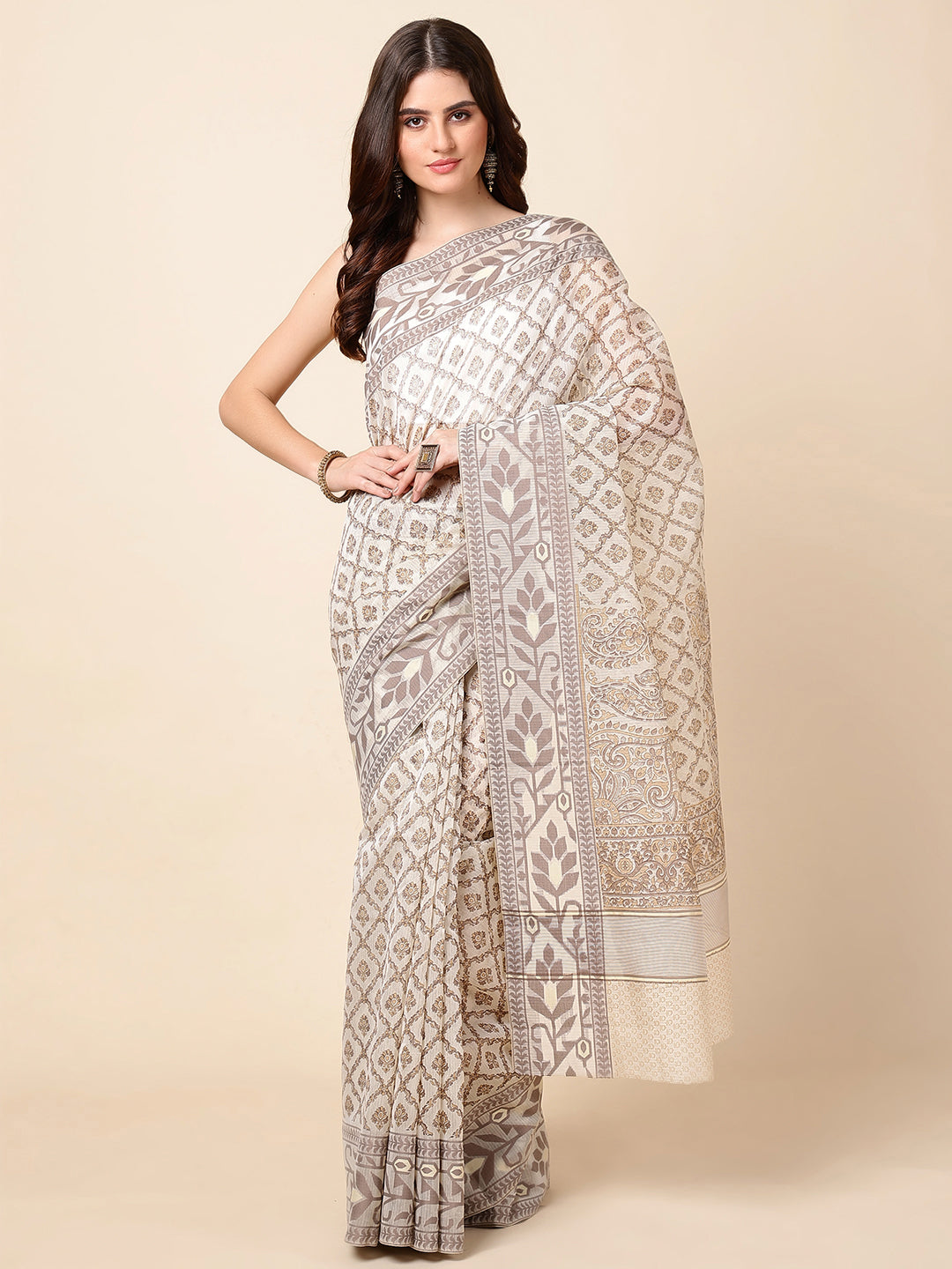 Printed Cotton Woven Saree