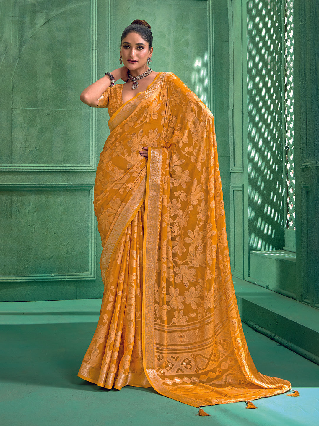 Woven Design Georgette Saree