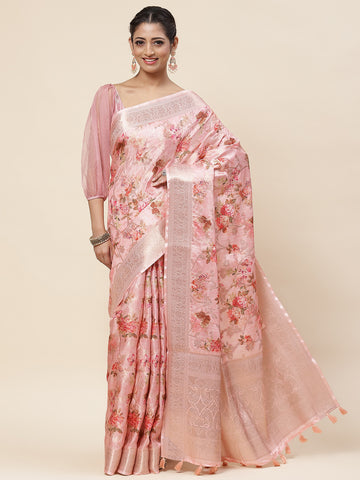 Floral Printed Handloom Saree