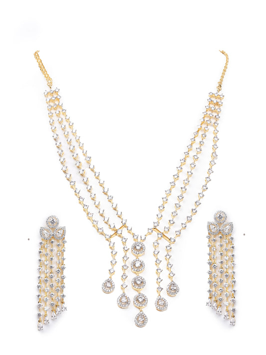 Alluring Diamond Necklace Set With Earrings
