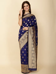 Zari Border Booti Woven Handloom Saree