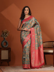 Woven Design Satin Saree