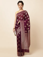 Zari Border Booti Woven Crepe Saree