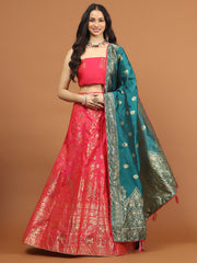 Banarasi Unstitched Choli With Lehenga & Dupatta