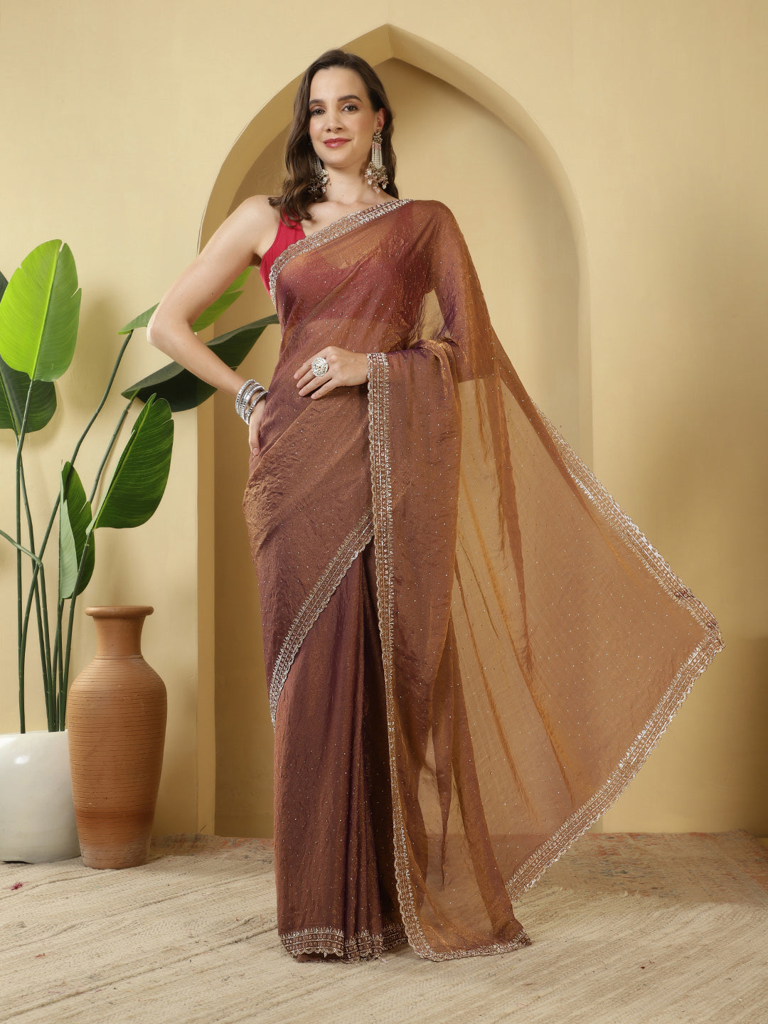 Sequence Work Georgette Saree