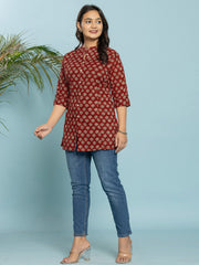 Printed Cotton Blend Short Kurti