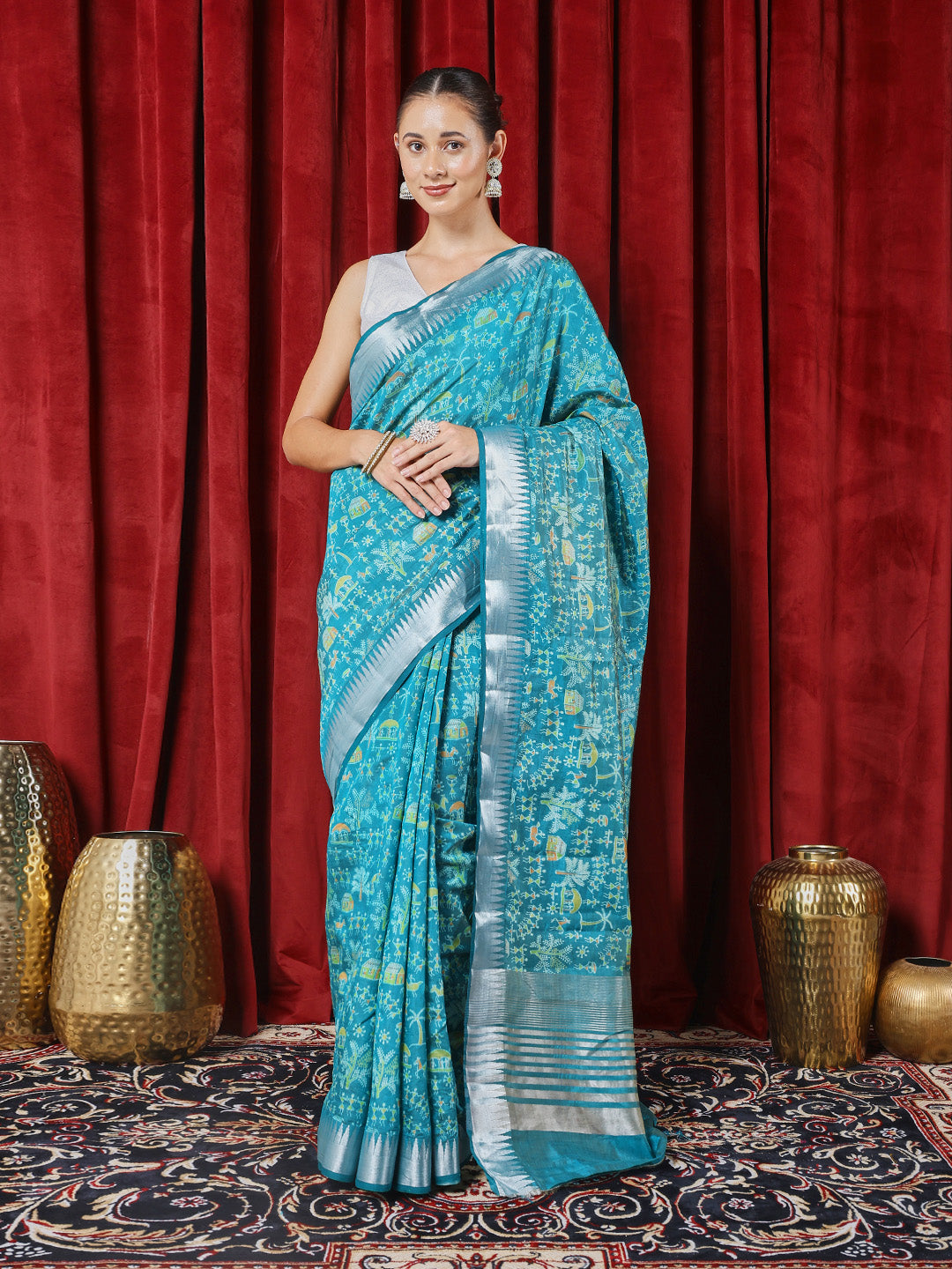 Digital Printed Art Silk Saree