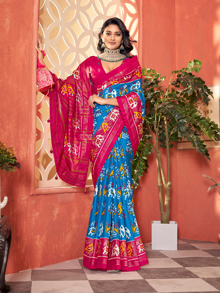 Printed Tussar Saree