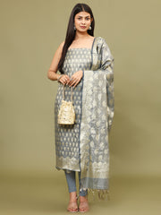 Woven Chanderi Unstitched Suit With Dupatta