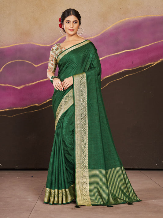 Digital Border Printed Art Silk Saree