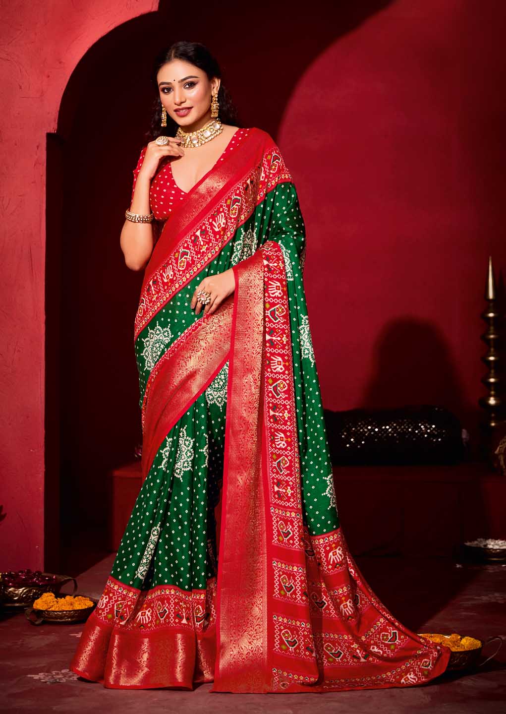 Patola Printed Art Silk Woven Saree