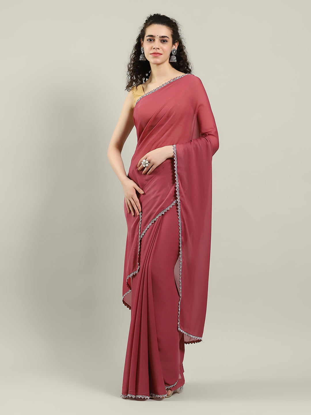 Plain Georgette Saree