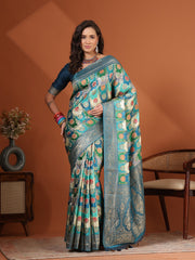 Woven Design Satin Saree