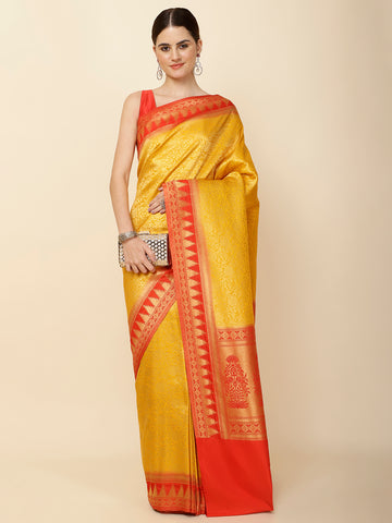 Brocade Zari Jaal Woven Handloom Saree