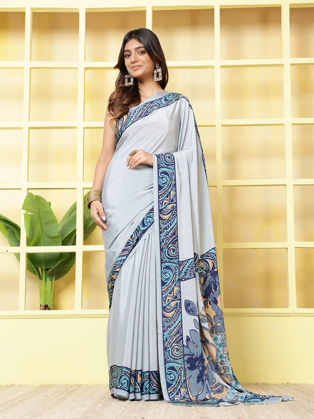 Digital Printed Crepe Saree