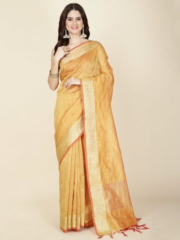 Plain Zari Border Woven Cotton Saree