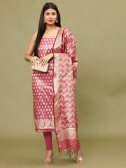 Woven Chanderi Unstitched Suit With Dupatta