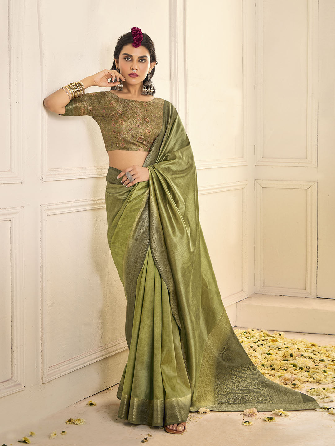 Zari Border Art Silk Saree