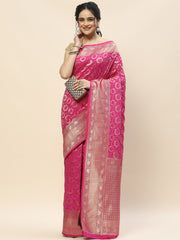 Zari Jaal Woven Crepe Saree