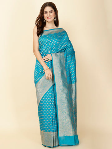 Zari Border Booti Woven Handloom Saree