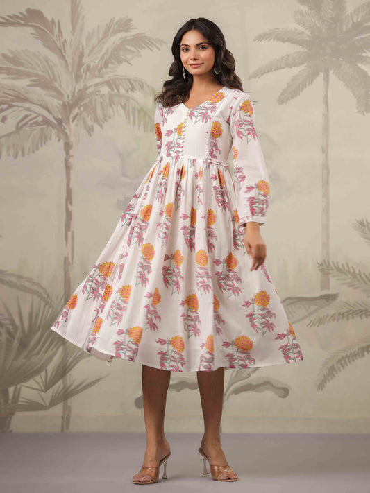 Floral Printed Cotton Dress