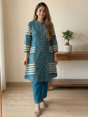 Printed Cotton Blend Kurta With Pant