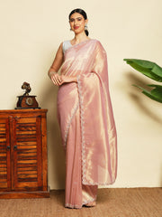 Embroidered Tissue Lavender Saree