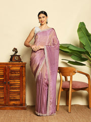 Sequence Embroidery Tissue Saree