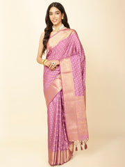 Zari Border Booti Woven Handloom Saree