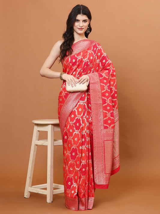 Stone Embroidery Banarasi Woven Saree