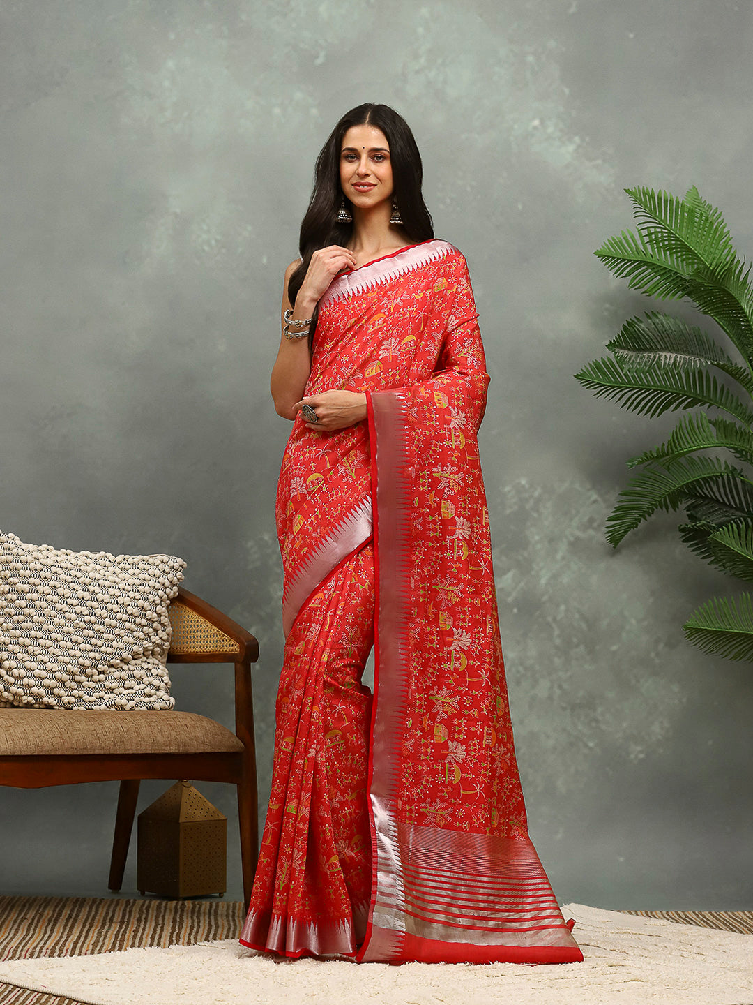 Digital Printed Art Silk Saree