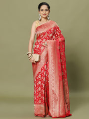 Zari Jaal Woven Crepe Saree