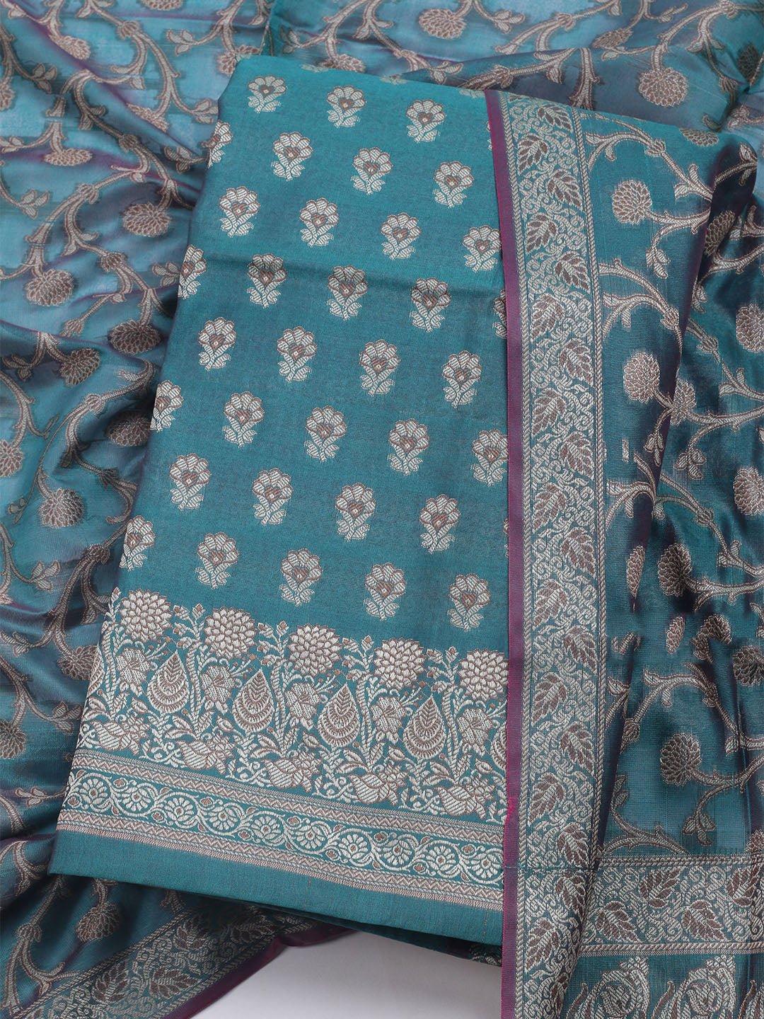 Banarasi Chanderi Unstitched Suit With Dupatta