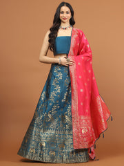 Banarasi Unstitched Choli With Lehenga & Dupatta