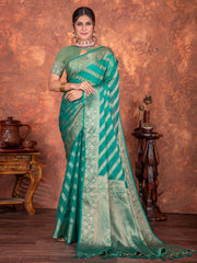 Stone Embroidery Organza Saree