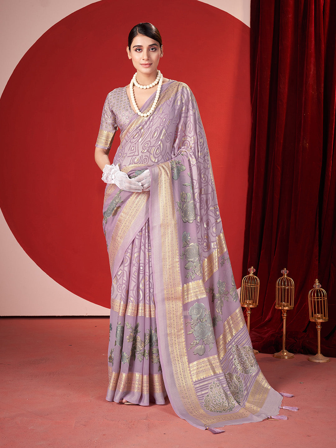 Zari Border Georgette Saree